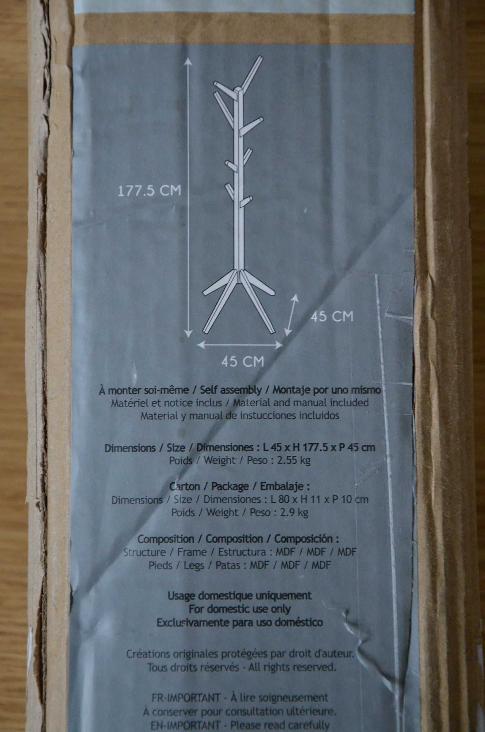 nowy biały wieszak 178 cm boho scandi Home Deco Factory drewniany