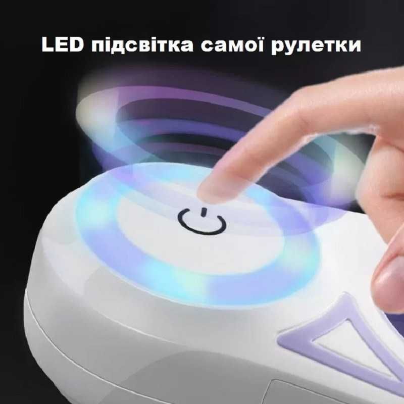 Повідець рулетка з вбудованим ліхтарем та LED підсвіткою стрічка 5 м.