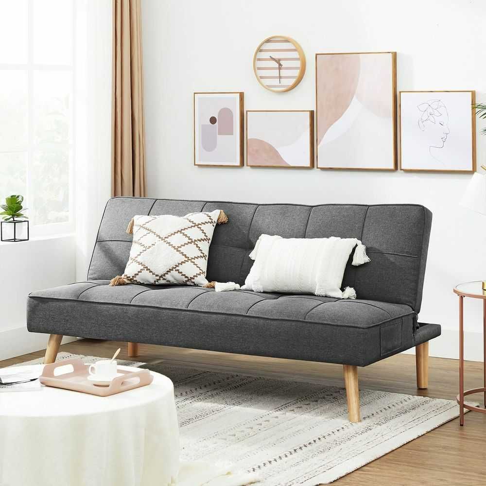 6M4 sofa kanapa pikowana loft z funkcją spania rozkładana lite drewno