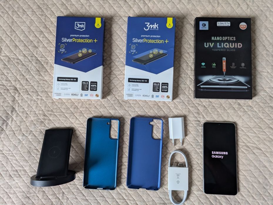 Samsung S21+ 5G 8/128GB 6.7" 120 Hz SM-G996 + ładowarka 20W. Gratisy