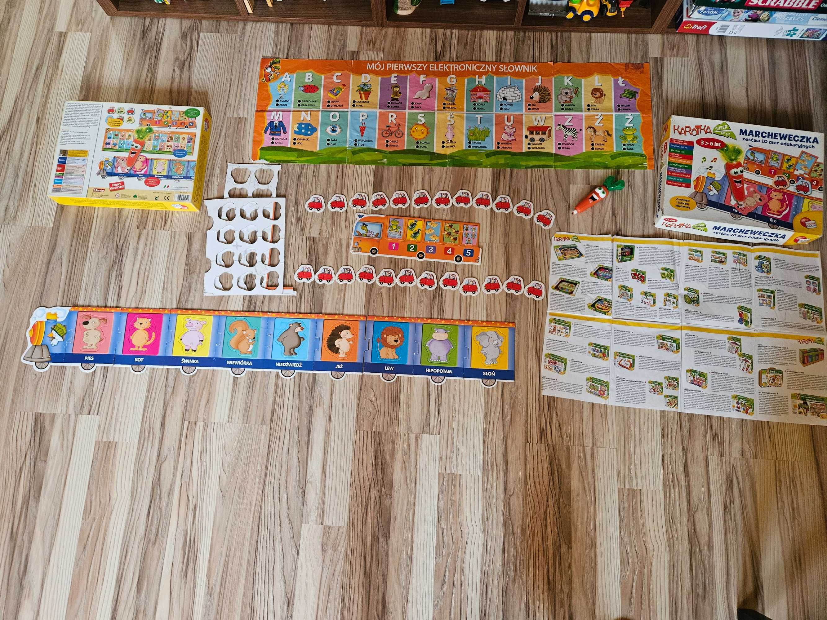 Gra Marcheweczka Zestaw 10 Gier Edukacyjnych Karotka Cuchcia Alfabet