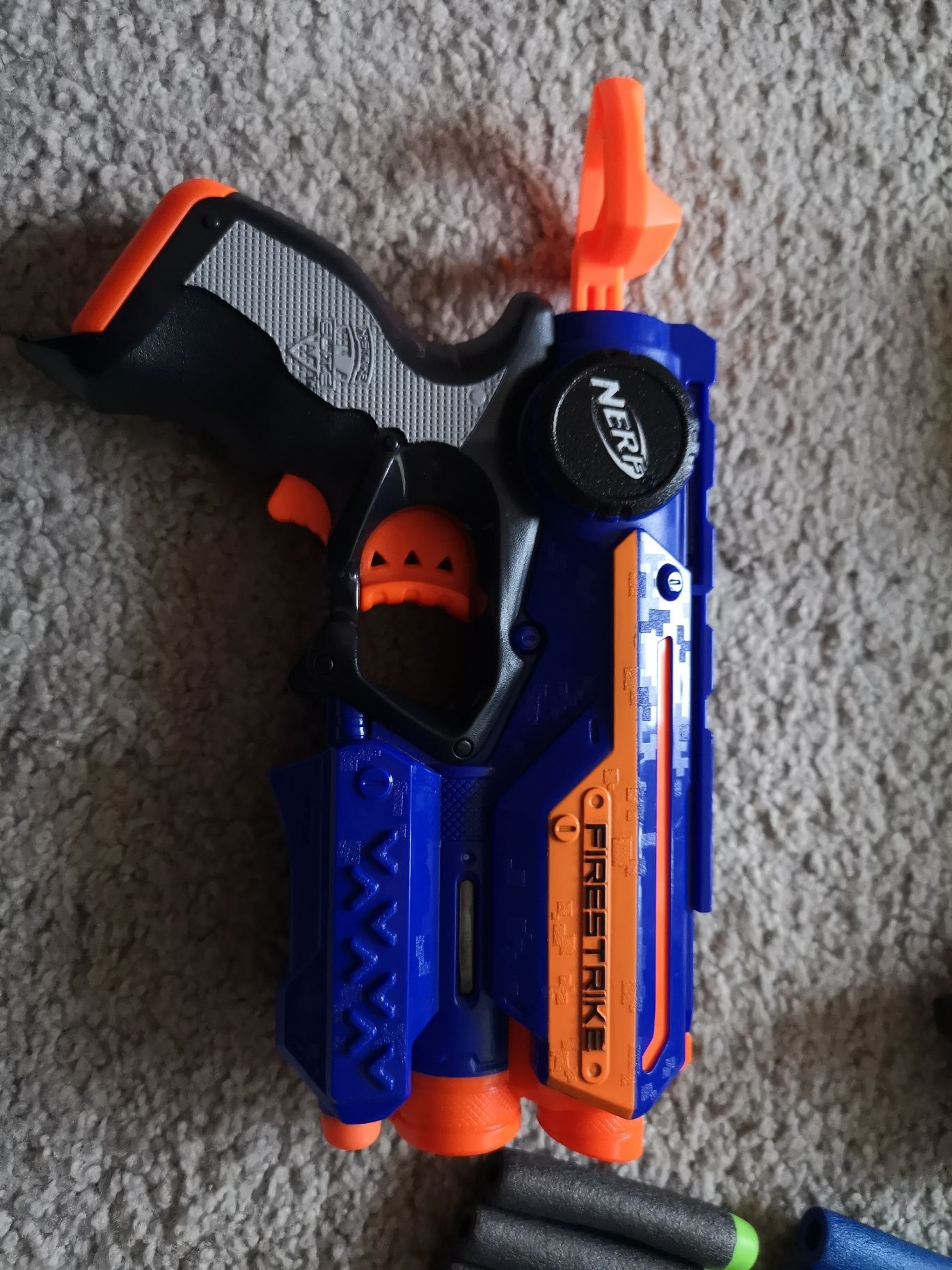 Zestaw 2 pistolety:Nerf firestrike i inny oraz naboje-Jak nowe.+Grat