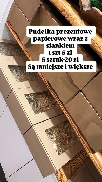 Pudełka prezentowe z siankiem