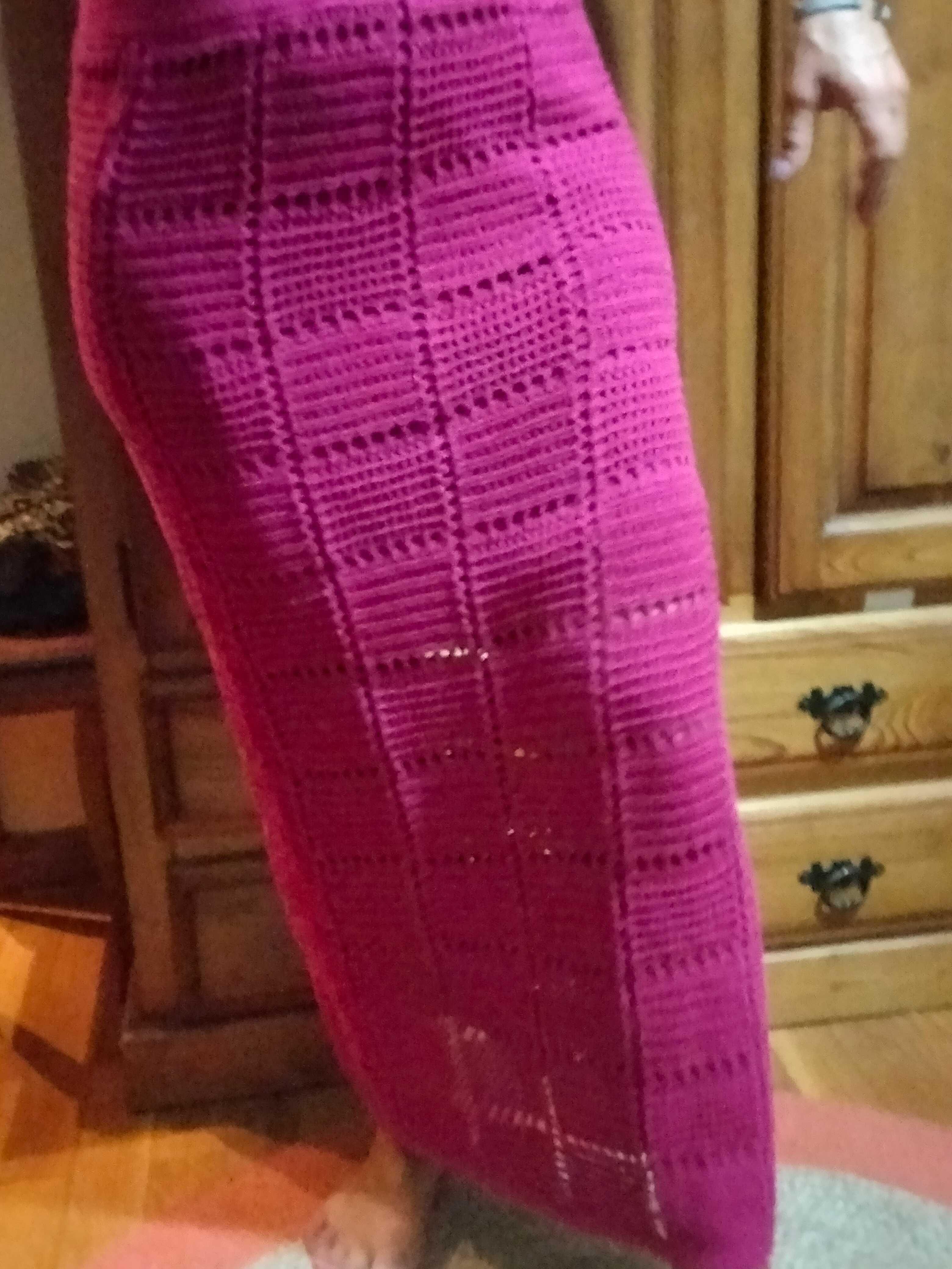 Saia tubo maxi crochet mango