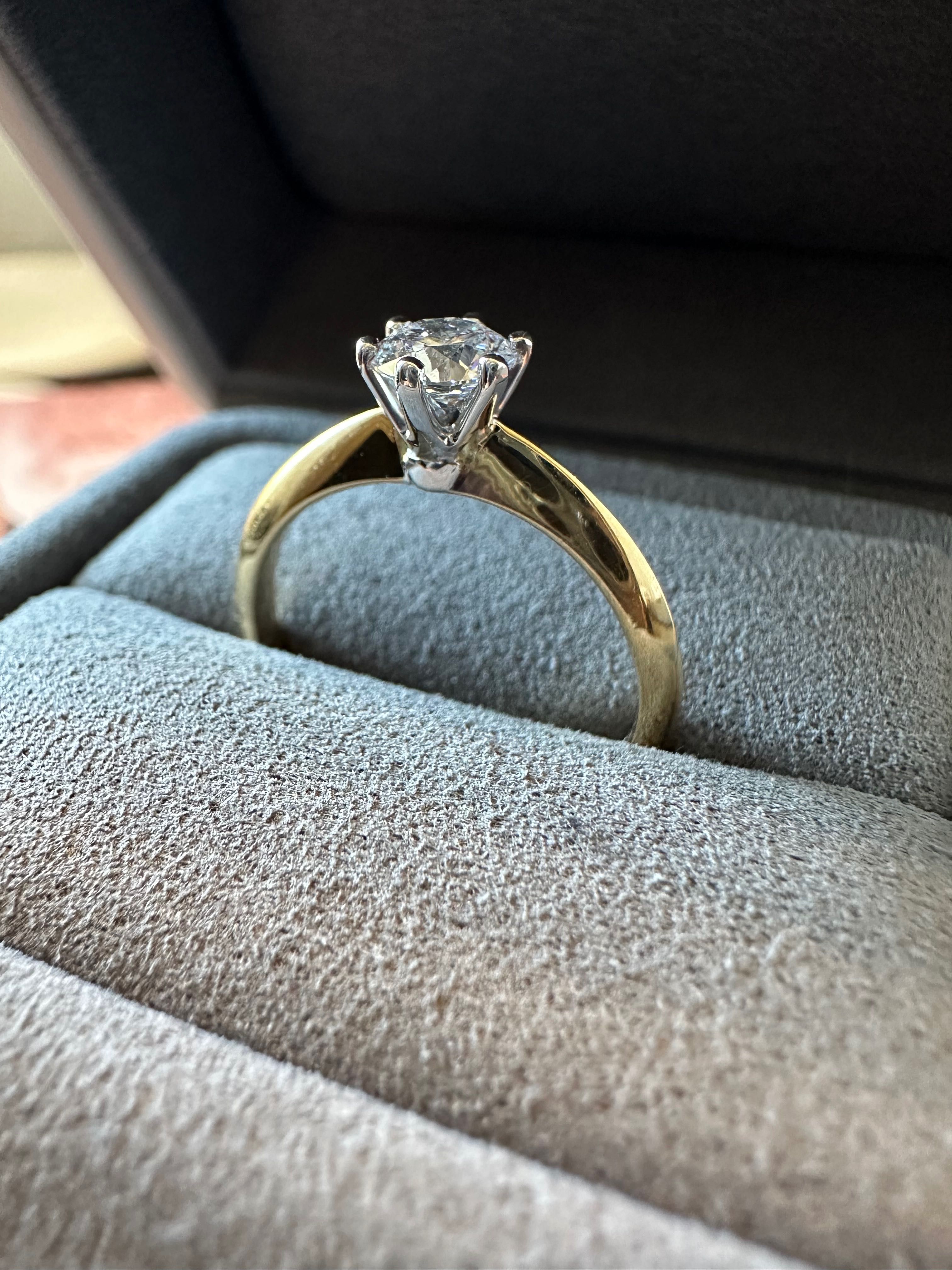 Nowe zaręczynowy pierścionek z diamentem 0.5 ct E/vs2 GIA