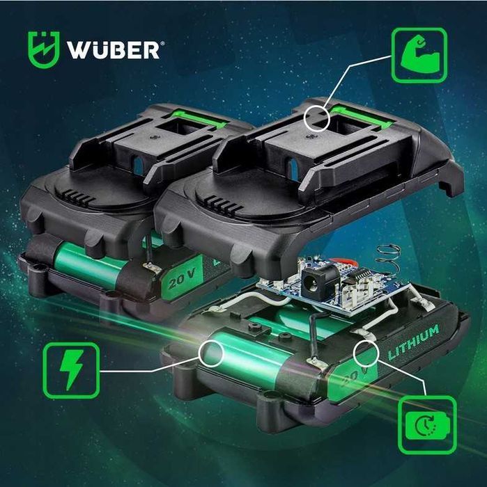 Mocna Udarowa WIERTARKO WKRĘTARKA Akumulatorowa 2x 20W Walizka Nowa