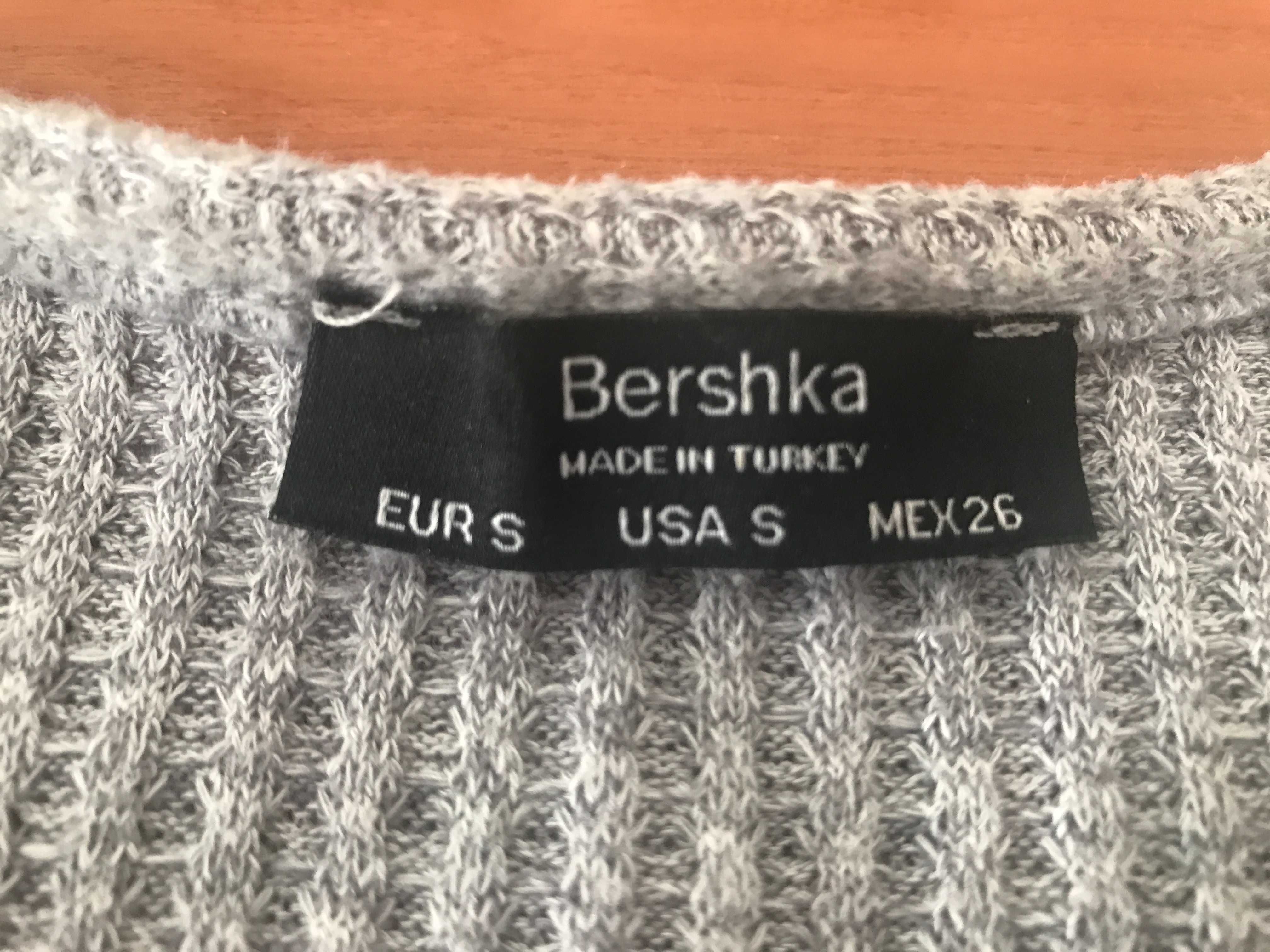 Malhas (casaco e camisola) Bershka cinza, como novo, T. S e XS