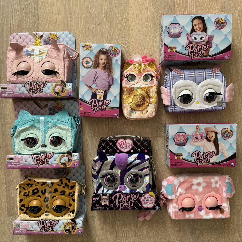 Интерактивная сумочка Purse Pets, Блуфокси,Кетпучино,Сова,Зебра