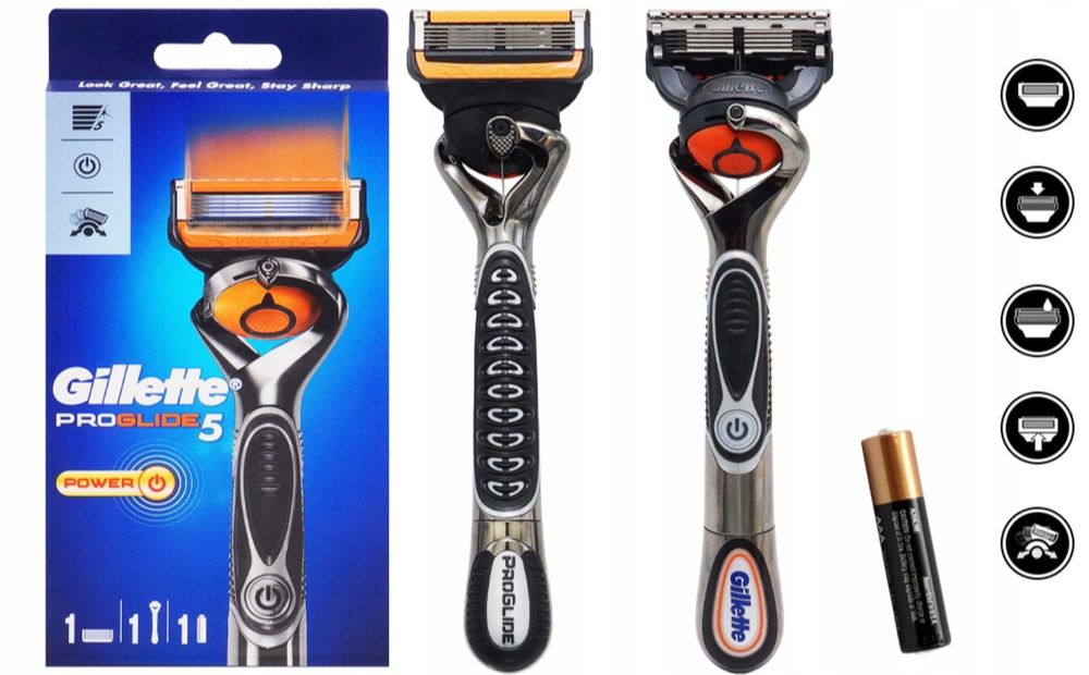 Maszynka do golenia  GILLETTE proglide power ostrze-rączka-bateria