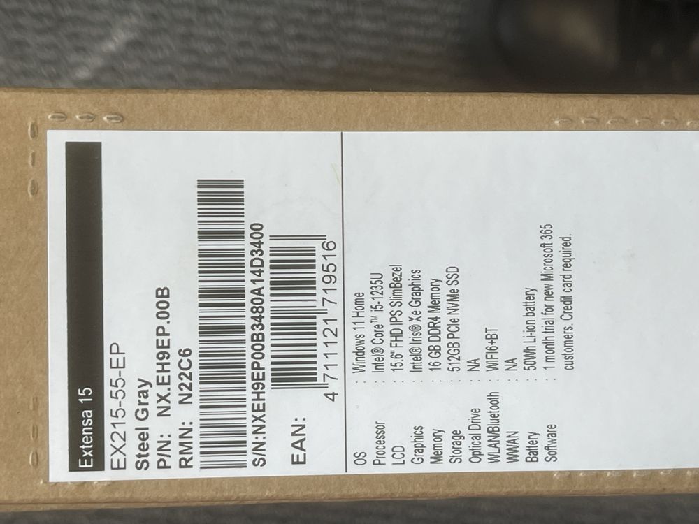 Laptop acer  extensa15  i5 16 ram 512 ssd jak nowy