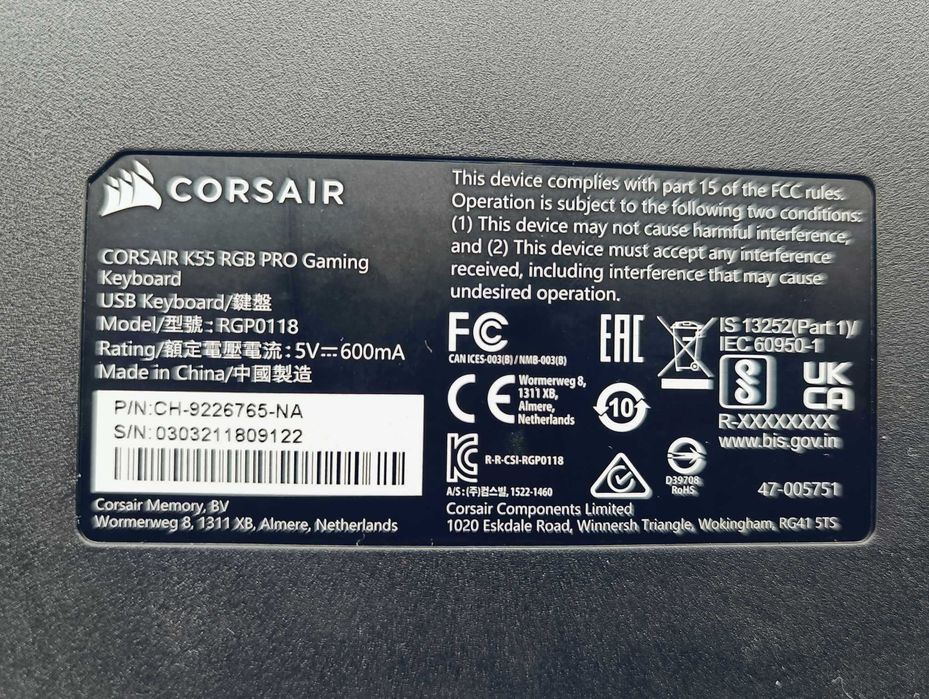 Klawiatura Corsair K55 RGB PRO, Gaming, Komis Jasło Czackiego