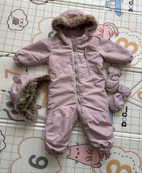 Зимовий комбінезон H&M,шапка і рукавиці