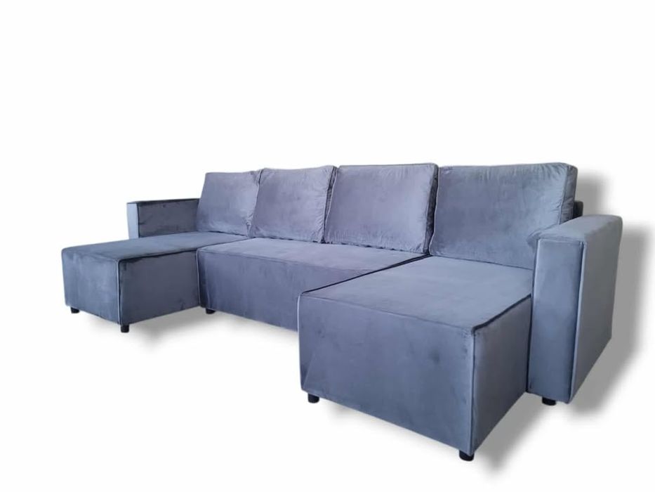 Kanapa narożna duża z pojemnikiem sofa rogówka  z funkcją spania