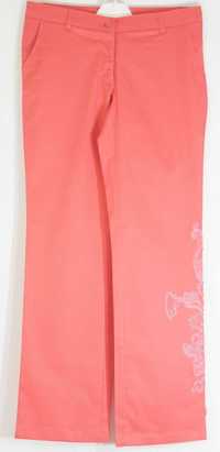 Spodnie z haftem kolor malinowy stretch Bawełna R 38