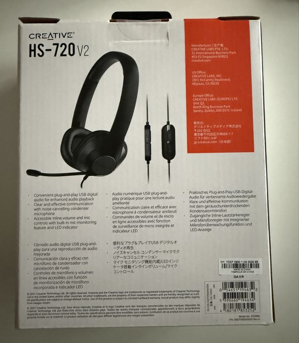 Słuchawki CREATIVE HS720 V2 Nauszne