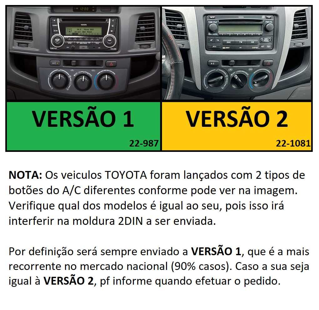 (NOVO) Rádio 2DIN • Toyota HILUX (2005 até 2015) • Android GPS 4+32GB