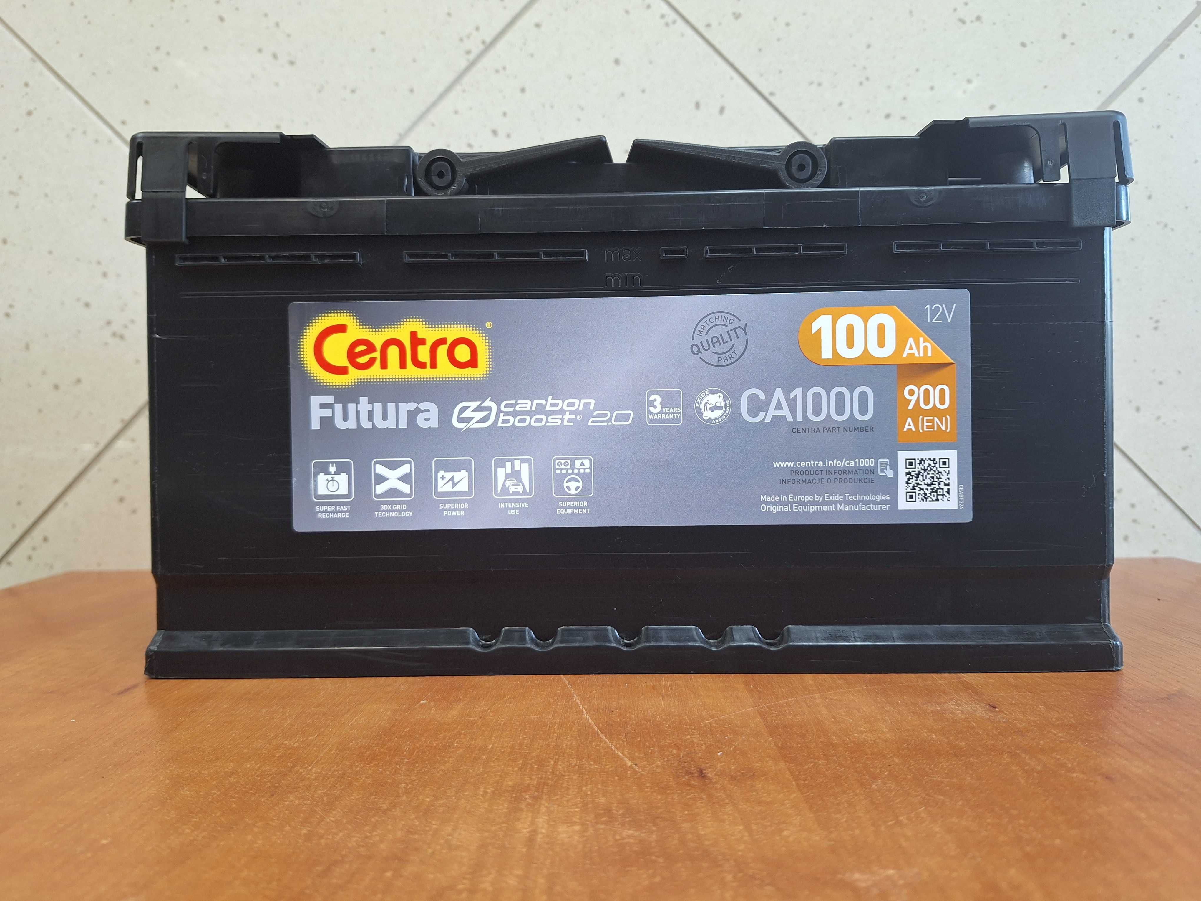 RZA Nowy akumulator Centra Futura 100Ah 900A - Varta Bosch CA1000