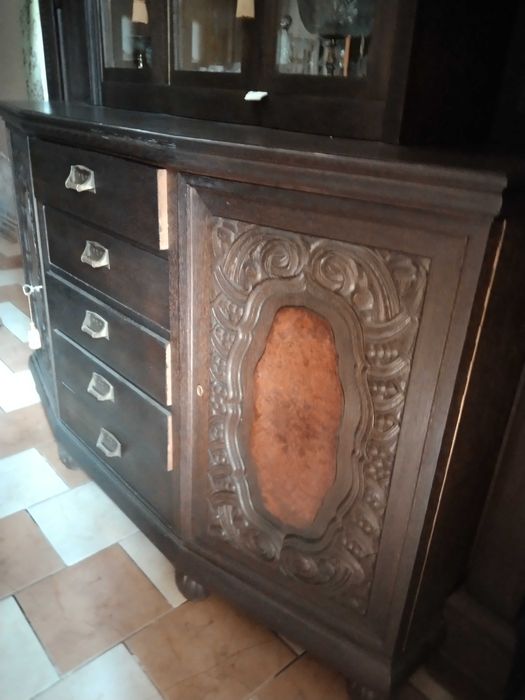 antyk stary dębowy kredens