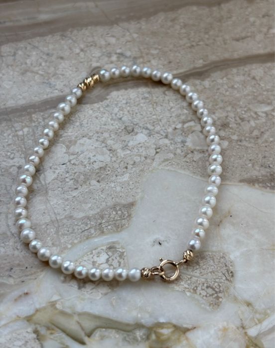 Bransoletka z perel naturalnch, zloto 585