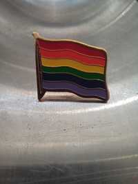 Metalowa przypinka, odznaka,tęcza, LGBT