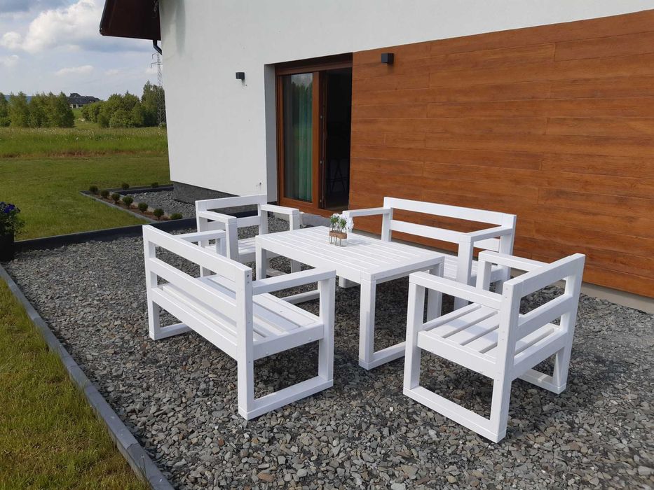 Nowoczesny komplet mebli ogrodowych, MODERN, meble drewniane,