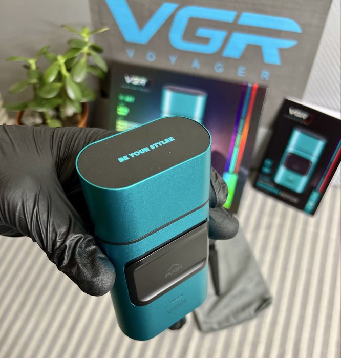 Електробритва VGR V-307 GREEN шейвер,подвійне лезо,2000mAh,9000 RPM