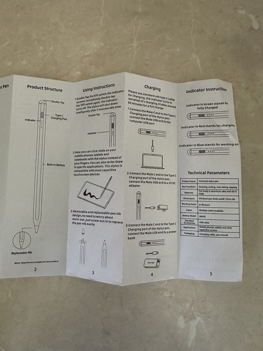 Стилус Pencil для планшета, емкостной, универсальный+2наконечника