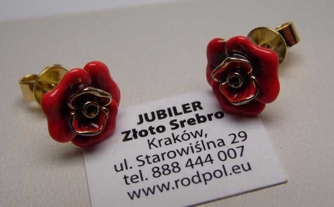 W.Kruk kolczyki kwiaty nocy srebro złocone