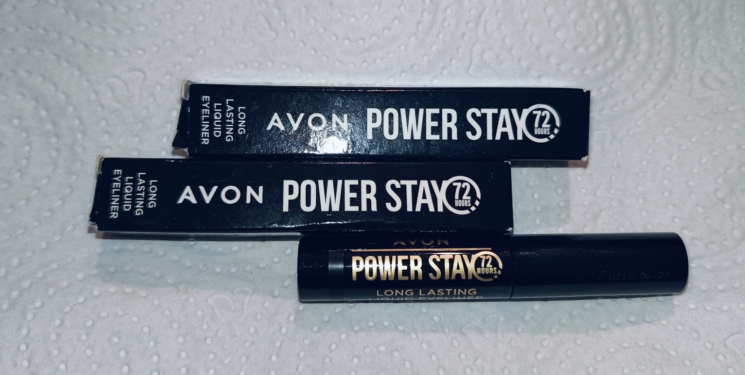 Super trwały Elyeline 72 h Avon Power Stay Czarny Blackest Bllack 2szt