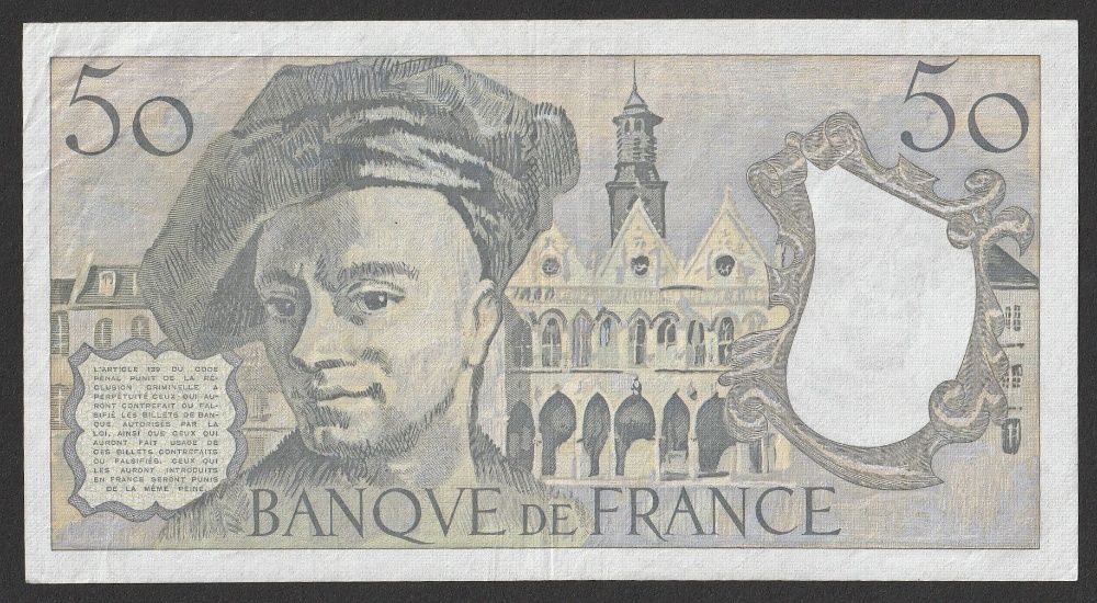 Francja 50 franków 1990 - de la Tour - stan 2/3
