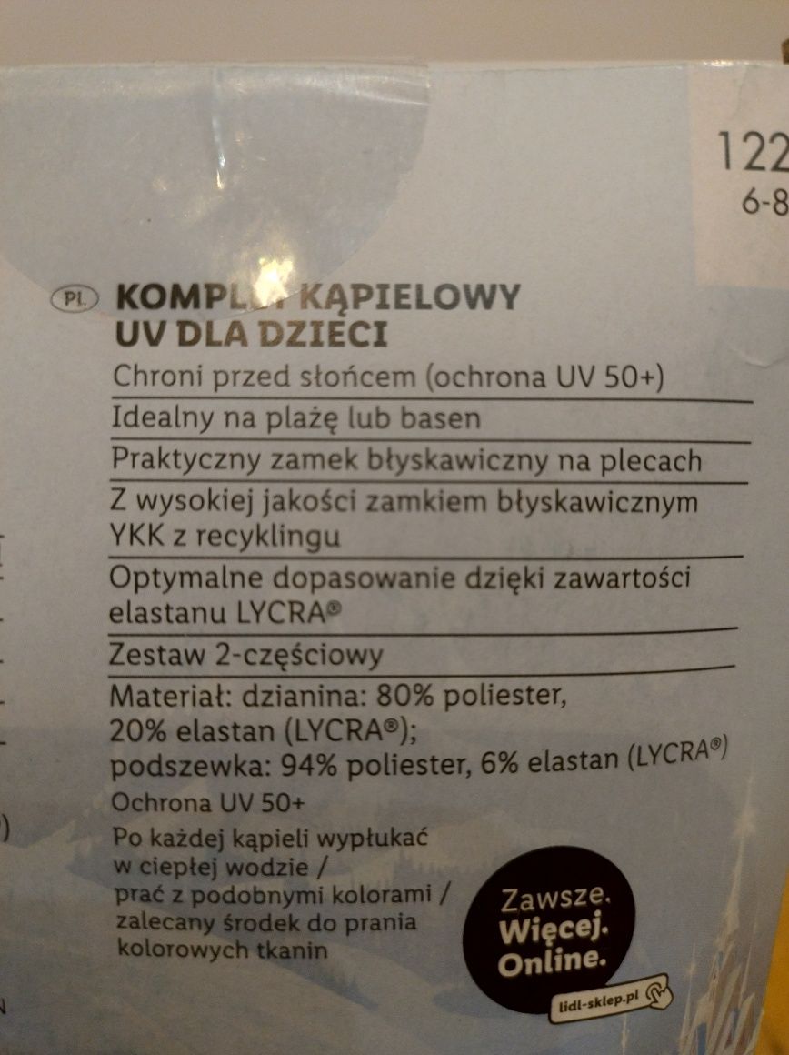 Komplet kąpielowy, strój dla dziewczynki 122/128 Frozen