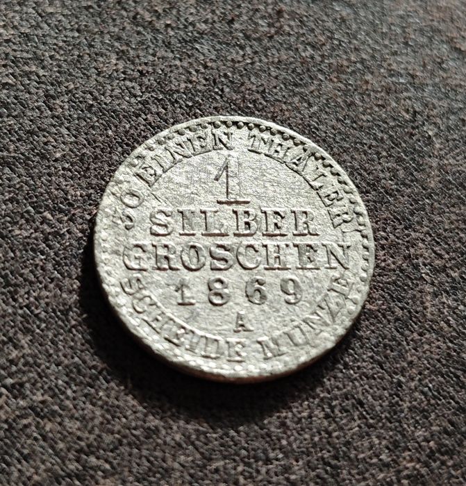 1 silber groschen 1869A - Prusy - srebrna moneta