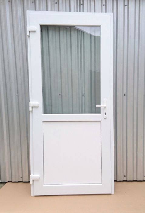 Drzwi zewnętrzne PVC 100x200 białe sklepowe wejściowe NOWE biurowe PVC