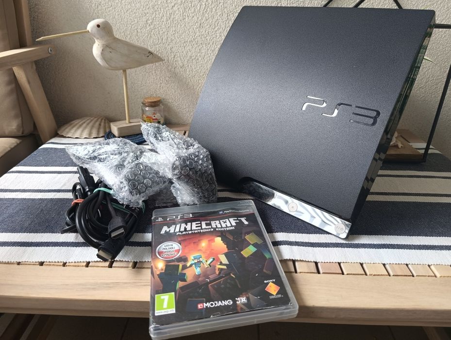 Konsola PlayStation 3 PS3 slim 320GB 2xpad Minecraft PL / Gry Move Ps3