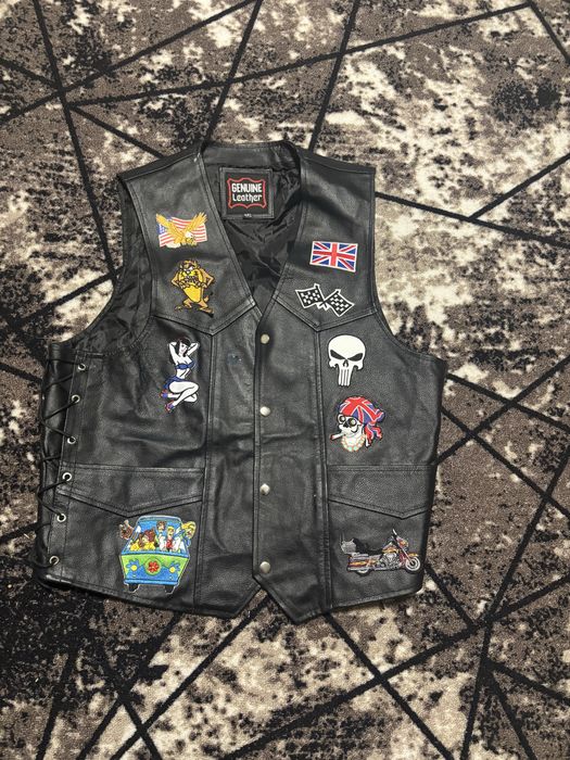 Y2k Кожана жилетка для байкерів 4XL