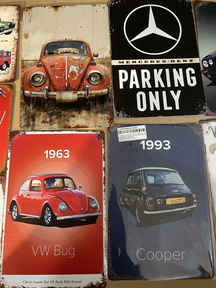 Placas metálicas decorativas 30x20cm