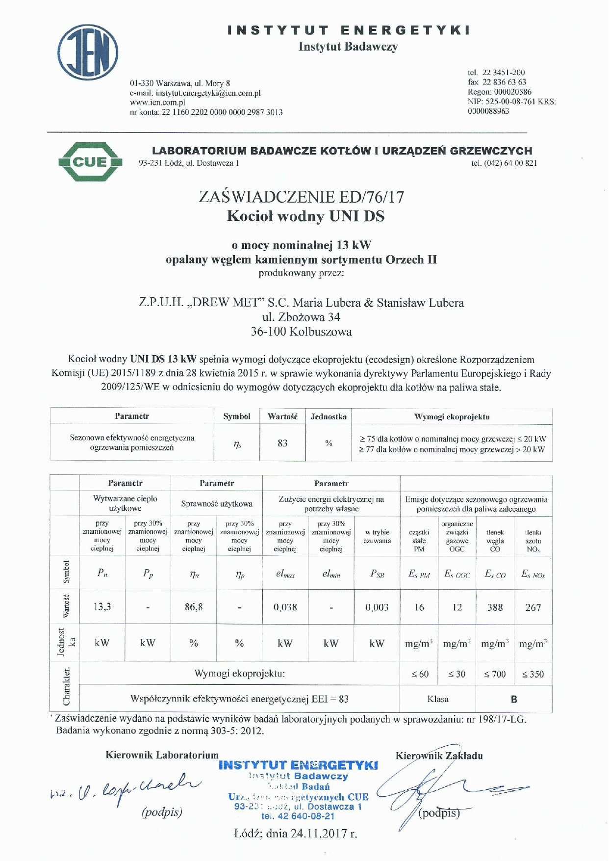 Piec CO Kocioł DREW-MET UNI DS BW 13 kW + nadmuch >dostępny / wysyłka