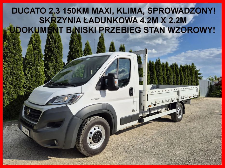 Fiat DUCATO 2.3 150KM MAXI  Skrzynia 4.2m 8palet, Koła 16, Klima, Sprowadzony, TOP!