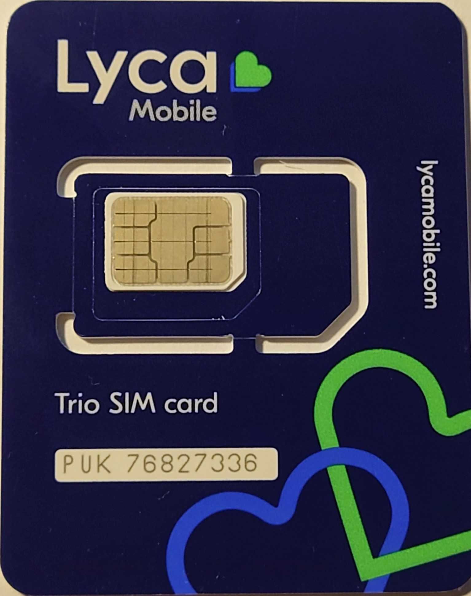 Karta sim Lycamobile USA doładowana planem 33 $  + 15 GB 5G/4G/LTE