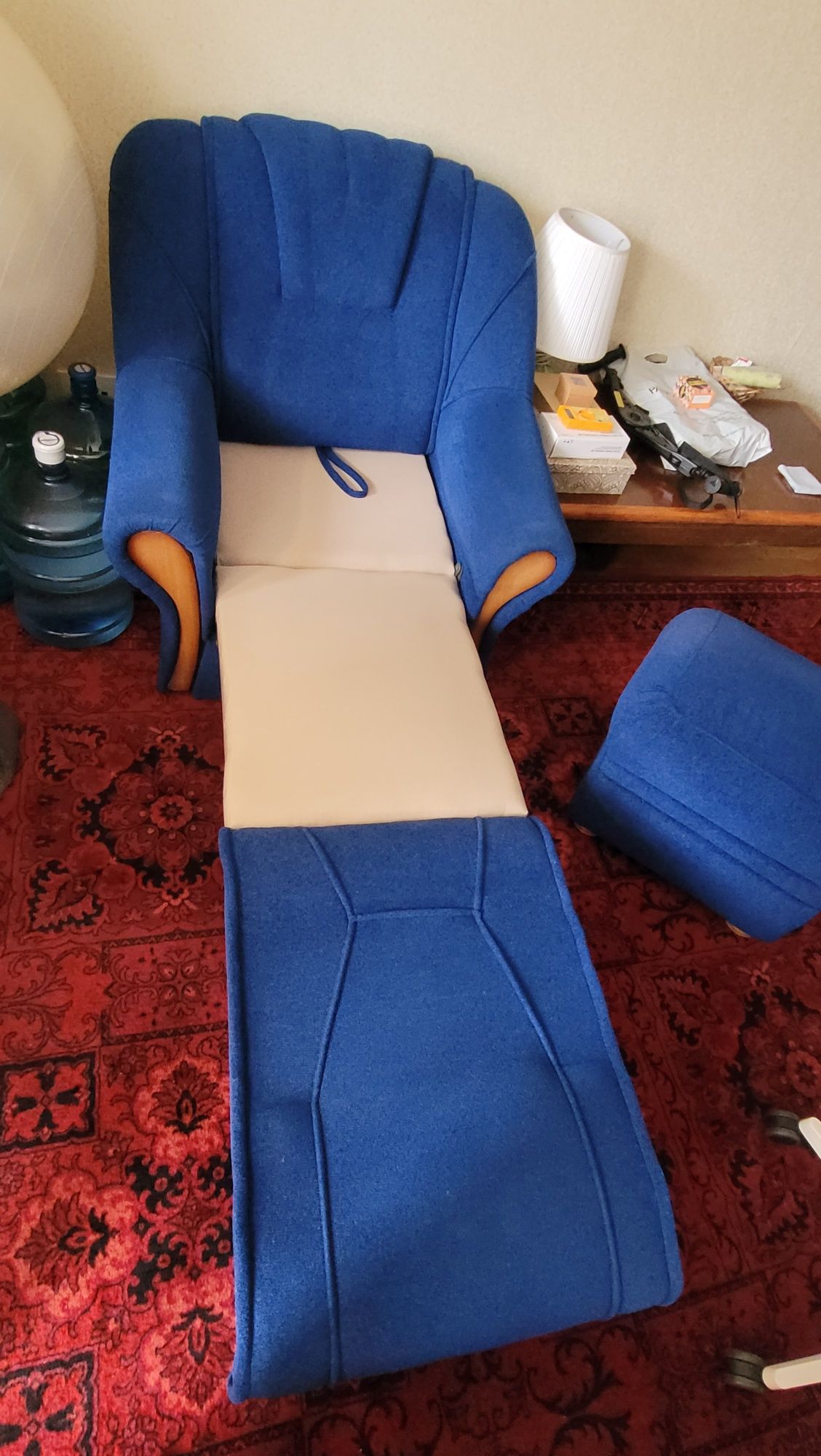 Кресло раскладное с пуфом (пуфиком) кресло-кровать