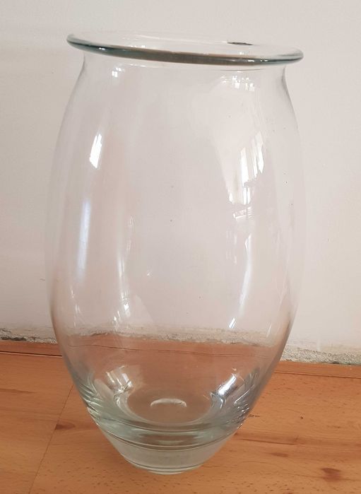 Wazon Flakon Wysoki Grube Szkło Na Kwiaty Dekoracje 38cm