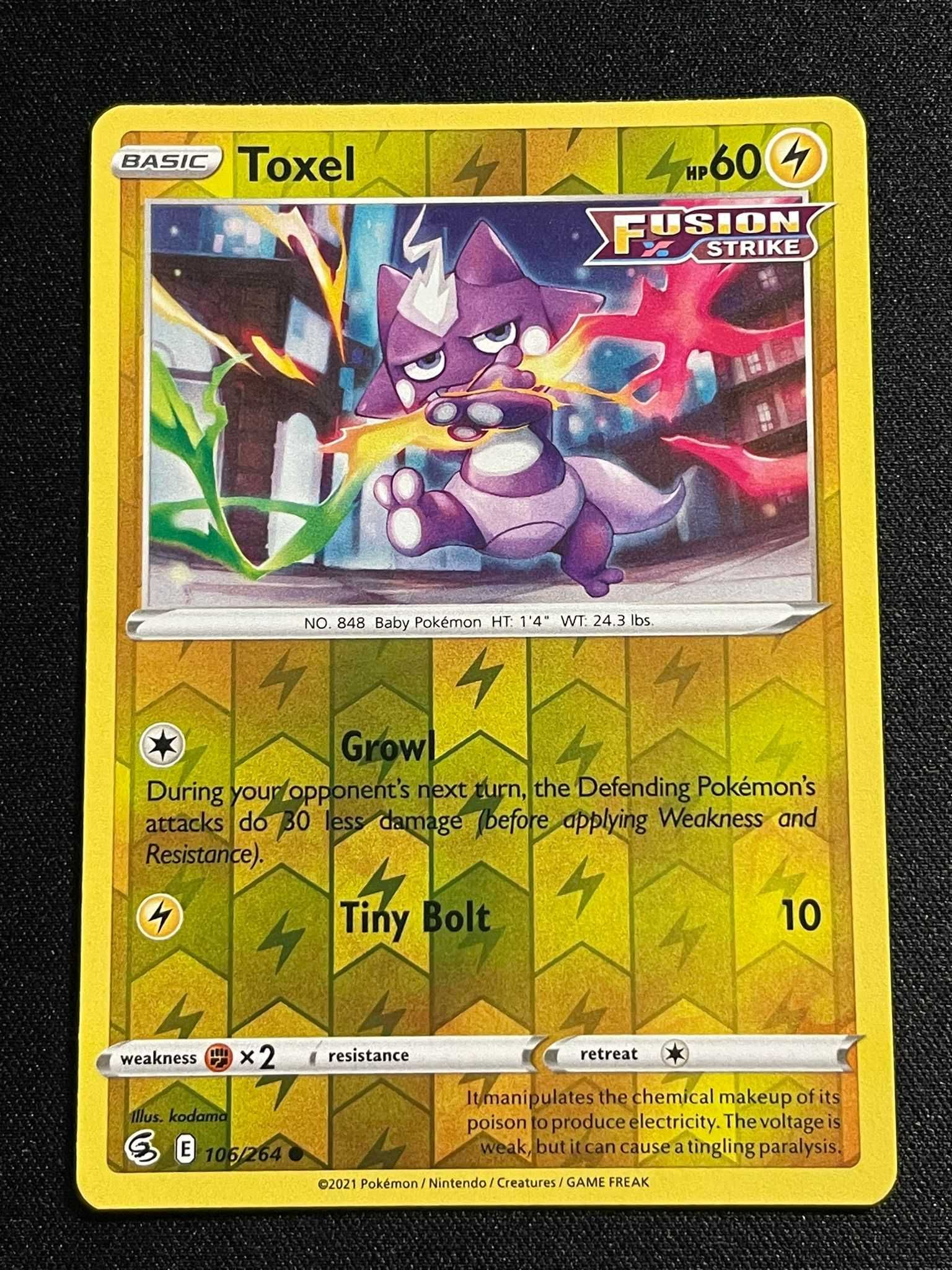 Carta Pokémon Toxel 106/264 Fusion Strike