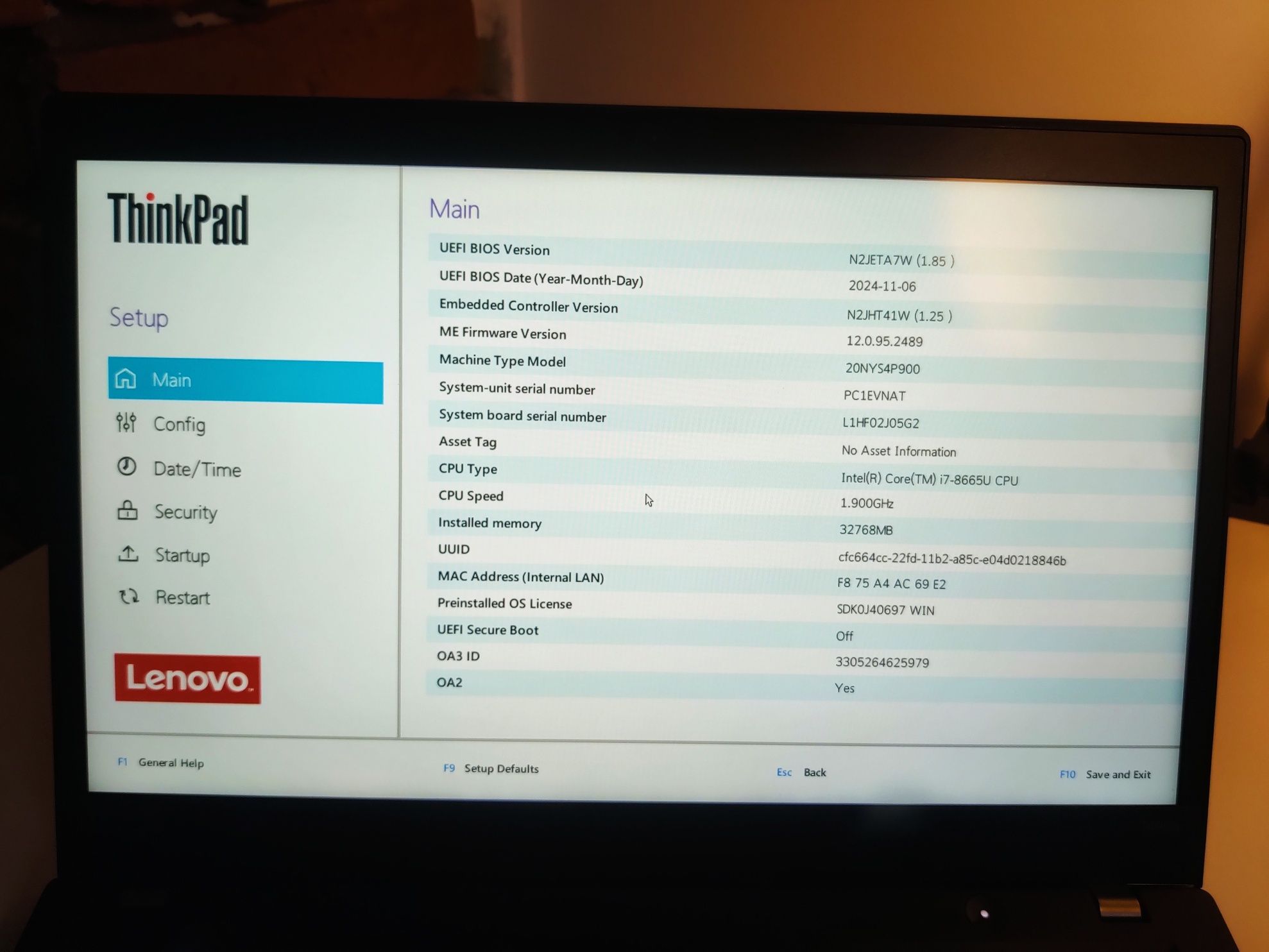 Laptop Lenovo ThinkPad T490s i7 32GB 500GB DOTYK