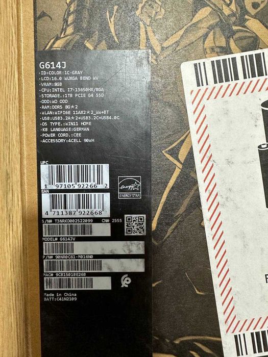 Ноутбук Asus ROG Strix G16 i7 13650HX 16GB RAM 1TB RTX 4060