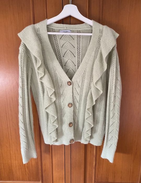 Casaco de malha verde