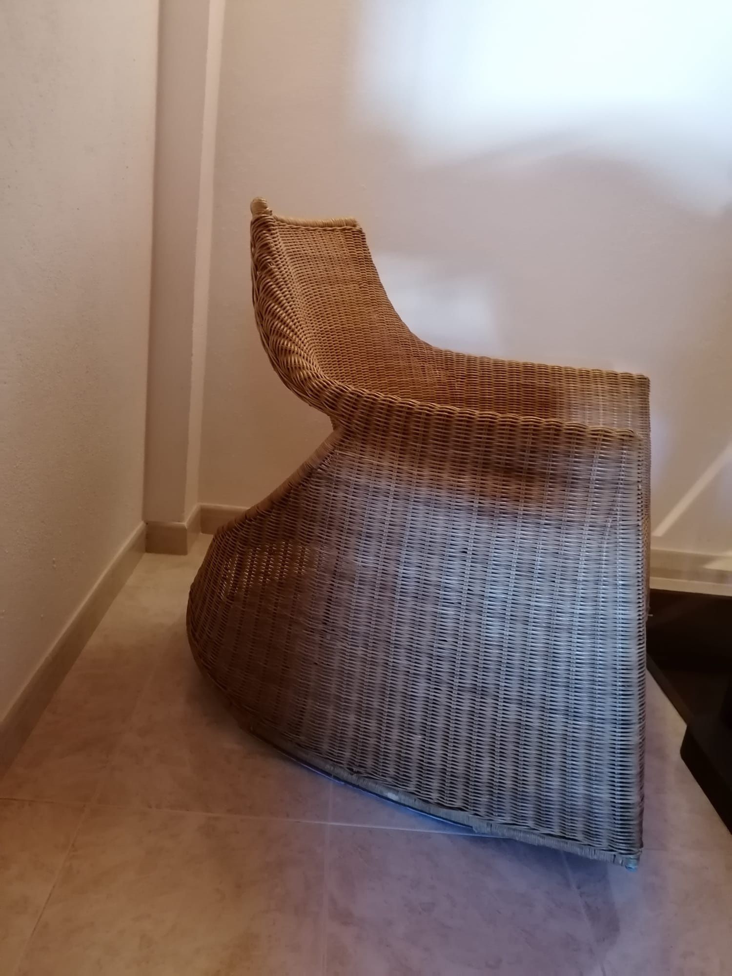 Cadeirão baloiço em palha