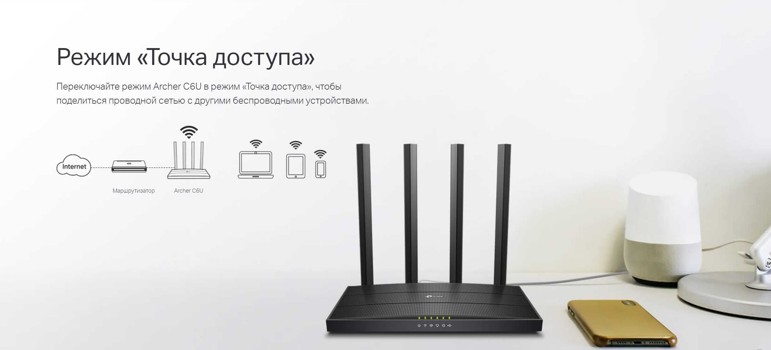 Новый Гигабитный Mesh 5 ГГц Wi-Fi Роутер Тп Линк Archer С6U AC1200 USB