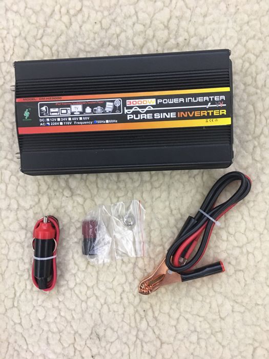 Інвертор напруги 12/220 вольтів чистий синус 3000w (500)