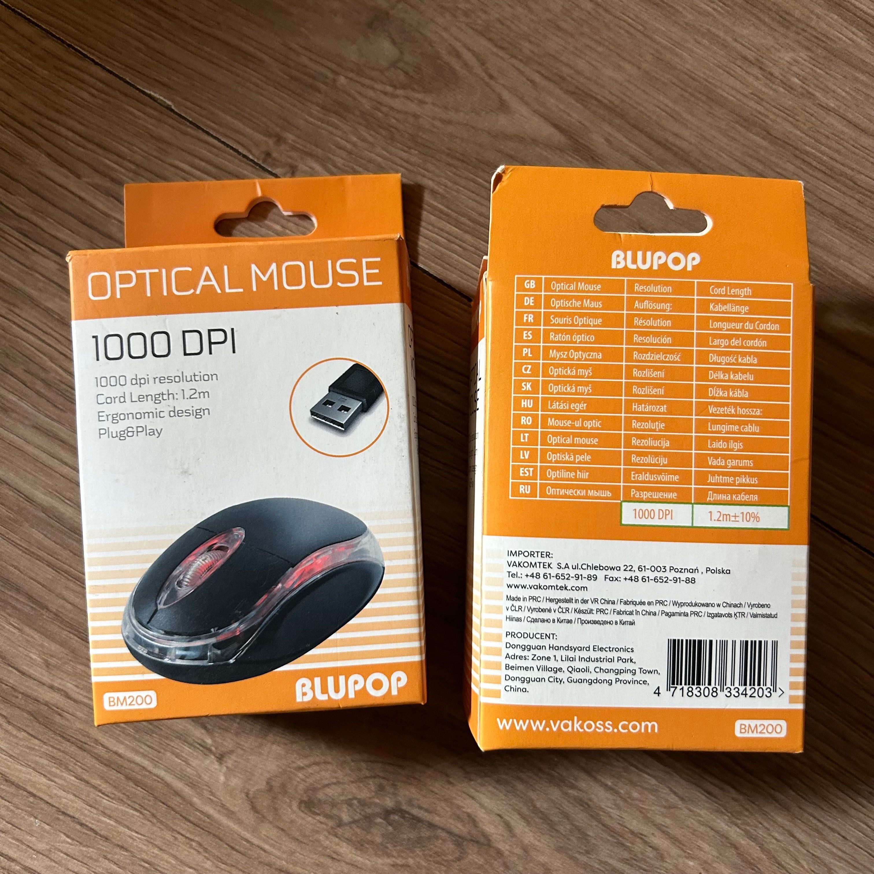 Mysz optyczna  przewodowa USB