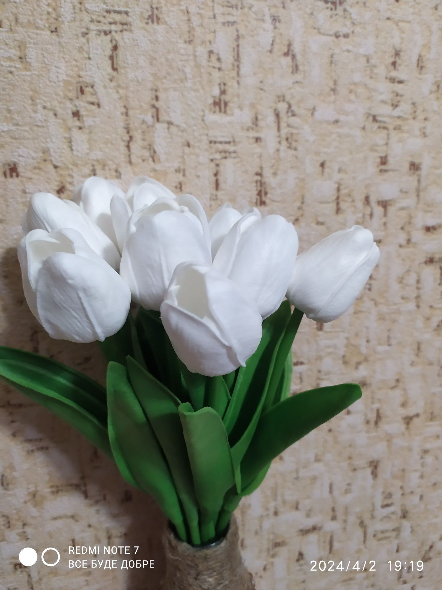 Нові штучні квіти тюльпанів білі біло рожеві сині блакитні